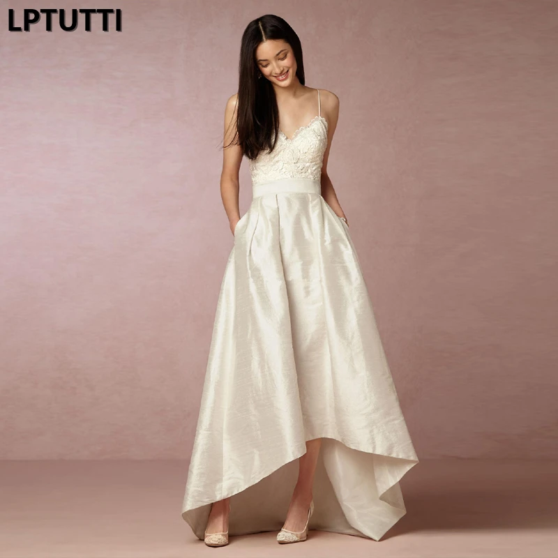 LPTUTTI Lace Satin New Sexy Vintage Princess Bridal Marriage Gown Boho Bride Simple Party Long Luxury Wedding Dresses LPTUTTI Lace Satin New Sexy Vintage Princess Bridal Marriage Gown Boho Bride Simple Party Long Luxury Wedding Dresses