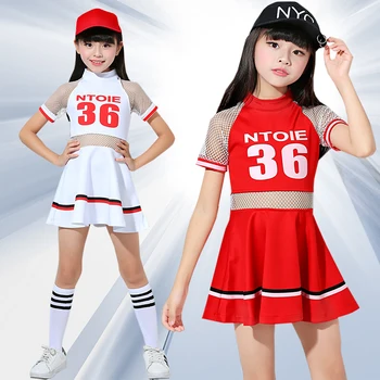 

Songyuexia Girls Jazz Set Clothing Hip Hop Performance Clothing Short Sleeve Skirt Jazz Dance Costumes Kids Children Dancewear