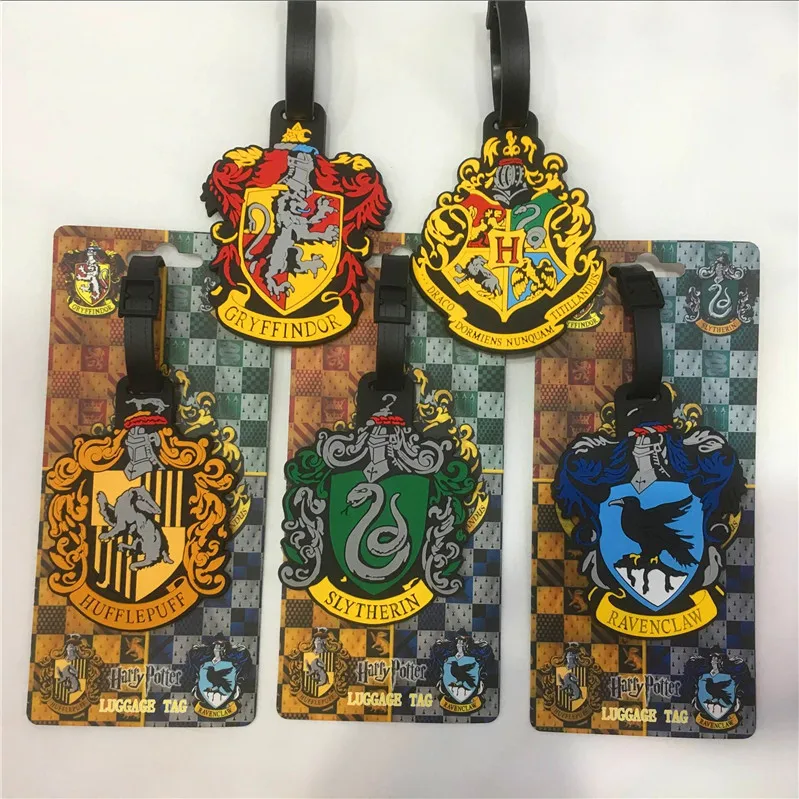

5 pcs per lot Harri potter luggage tags wholesale Gryffindor Slytherin Ravenclaw Hufflepuff Hogwarts luggage tags wholesale