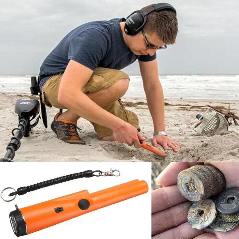 

Pinpointing Probe Metal Detector Waterproof Treasure Hunting Tool Buzzer Vibration with Sound LED Portable Pin Pointer
