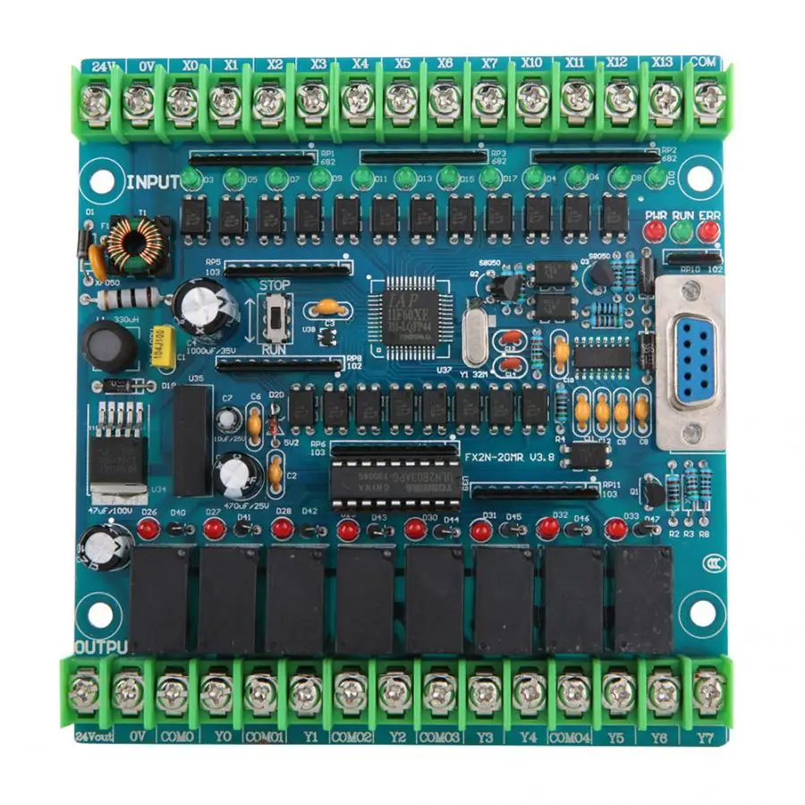 

brushless motor controller Industrial Programmable Control Board FX2N-20MR 12 Input 8 Output 24V 5A motor regulator