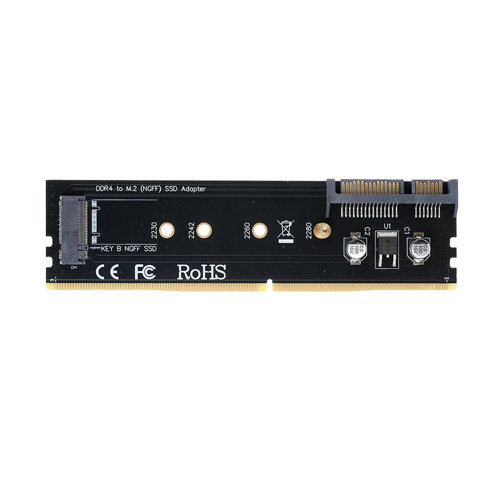 

Hard Disk Adapter Card SATA to M.2 (NGFF) B-key SSD Adapter DDR4 Memory Slot SSD Expansion Card