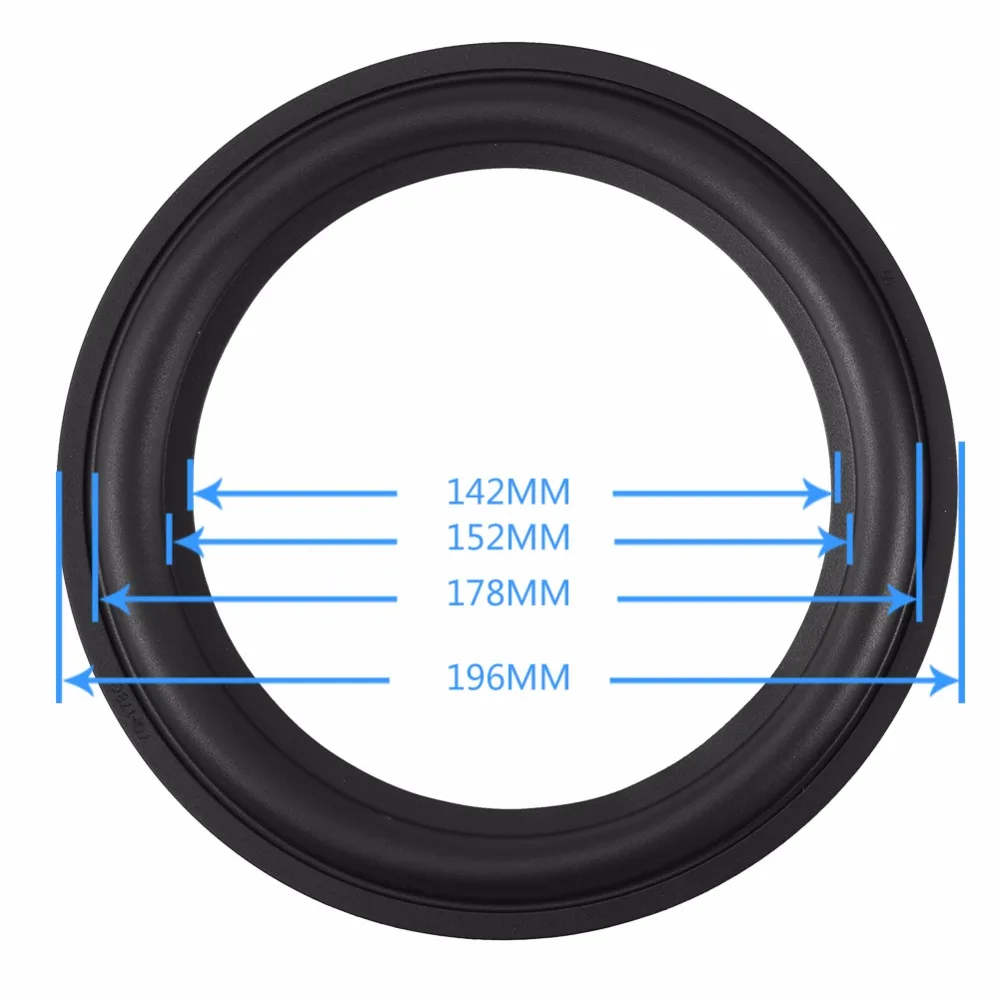 2pcs 8 inch Elastic Loudspeaker Speaker Surround Repair Rubber Woofer Edge Repair Durable Woofer Ring