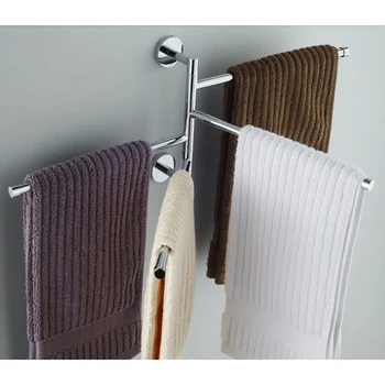 

Useful Stainless Steel Bathroom Towel Holder Swivel Hanger Rotate Towel Rack Houder Shelf Bathroom Supplies