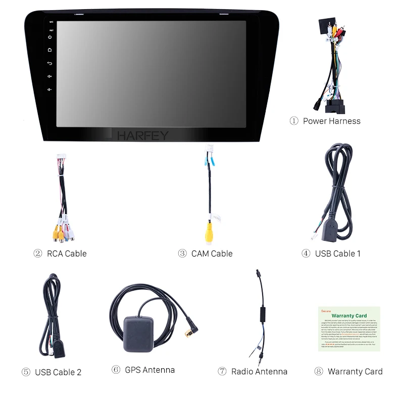 Harfey Android 8 1 Автомобильный мультимедийный Palyer 10 &quot2din для 2015 2016 2017 SKODA Octavia (UV) HD 1024*600