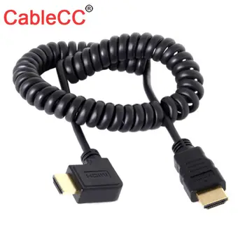 

CY Cable 90 Degree Right Angled HDMI to HDMI Stretch Spring Cable for HDTV DVB DVD PC 1.2m