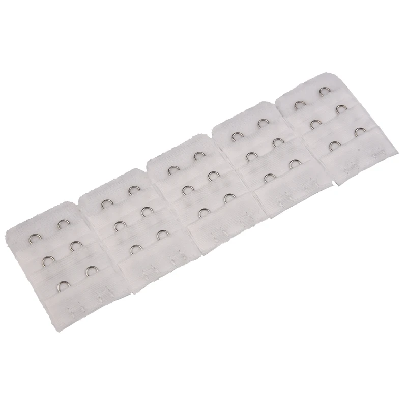 

Removable 5 Pcs White Bra Extenders 2x3 Hooks Strap New