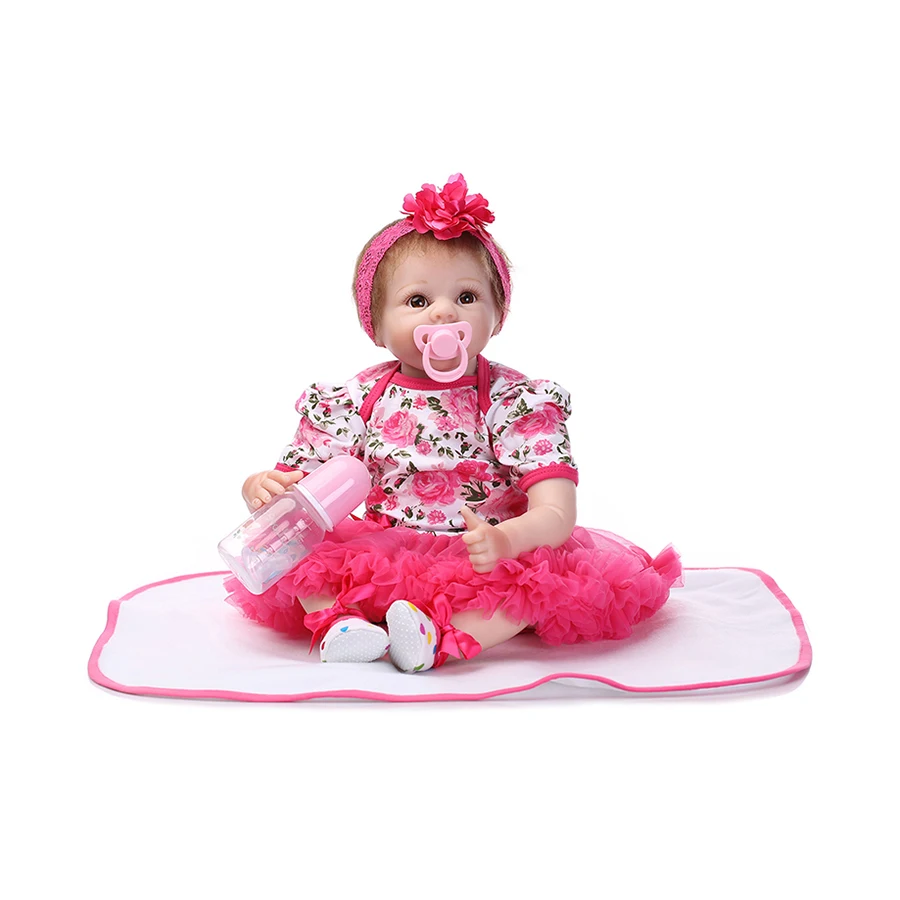 

FBIL-NPK 22 Inch Doll Reborn Full Vinyl Babies Doll For Girls 55cm Realistic Soft Alive Reborn Baby Doll For Girls Kids Playma