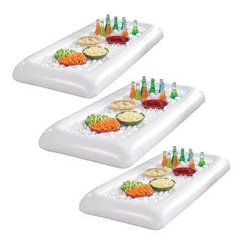 

3pcs Dishes Ice Cooler Creative PVC Cooloing Functional Inflatable Buffet Ice Cooler for Plates Camping Party Dishes