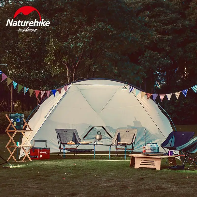 Outdoor Camping Tent Sun Shelter Awning Rainproof Anti-UV Sun Shelter Canopy Beach Sunshade External Rain Protection