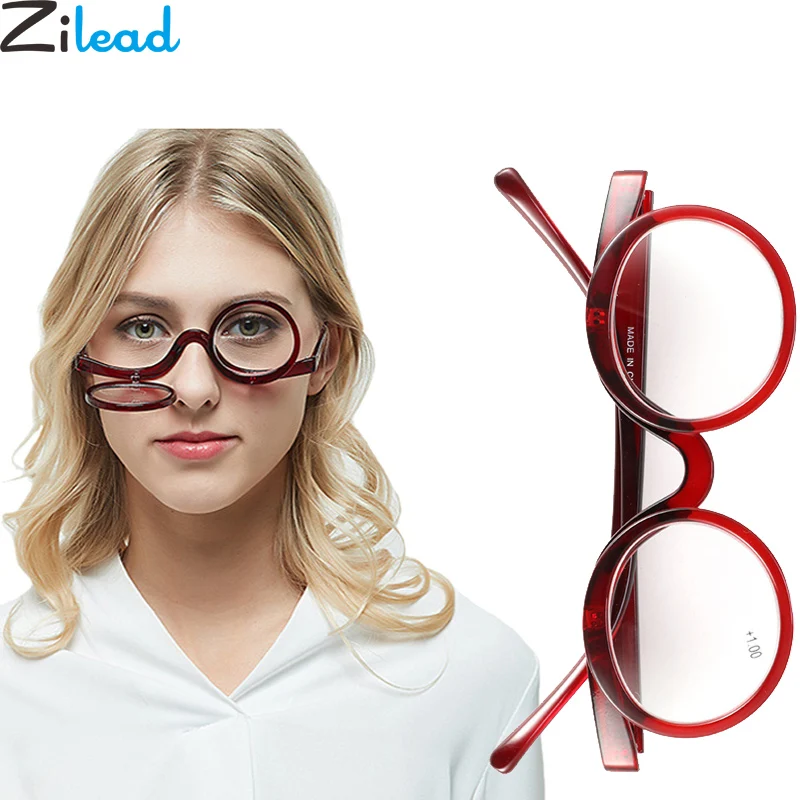 Zilead вращающиеся увеличительные очки для чтения макияжа женщин складные