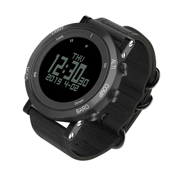 

Multi-function Digital Compass Sports Watch Waterproof Altimeter Compass Stopwatch Pedometer Wristwatch Type Climbing Barometer