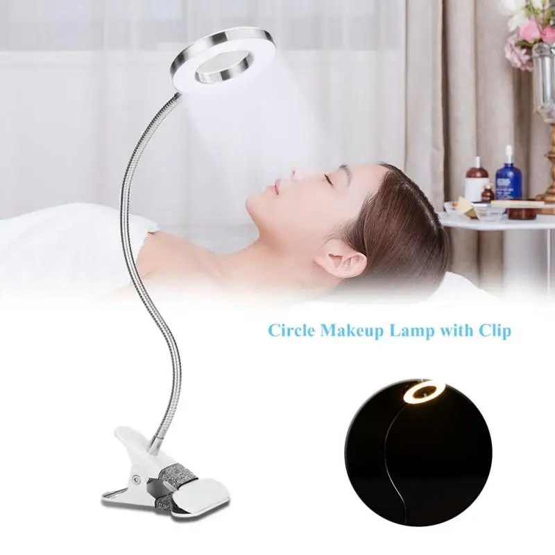 USB Circle Makeup Tattoo LED Desk Eyebrow Lip Tattoo Salon Reading Nail Art Tattoo Makeup 2 Color Led Lights with Clip