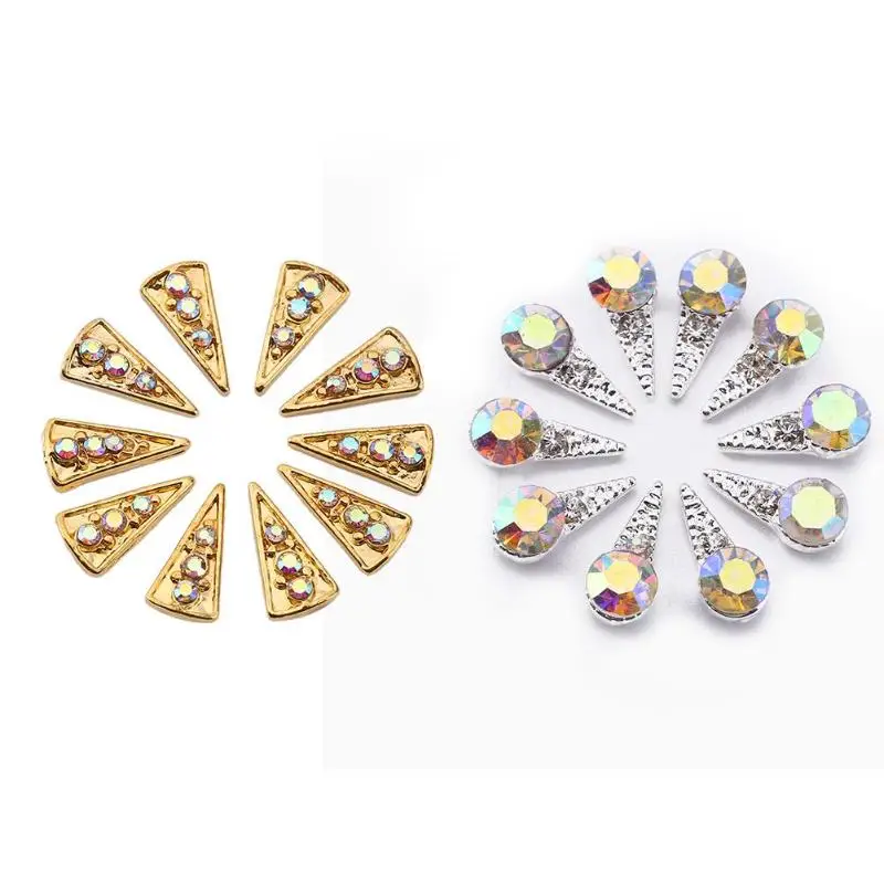 

10pcs/set Glitter Triangle Rhinestone Nail Art Decoration Shiny DIY Manicure Ornaments Tool