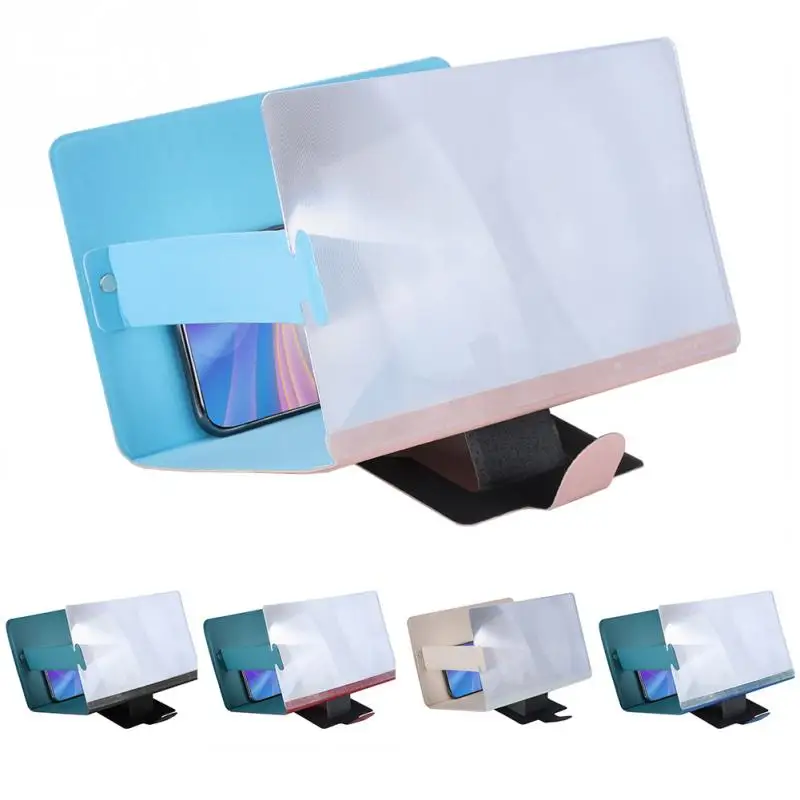 

8 inch High Definition PU Case Mobile Phone 3D Screen Amplifier with Stable Stand for iPhone XR XS Max ios 12