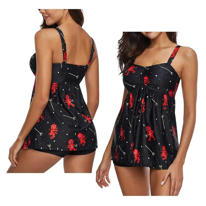 

Skirt Type Split Conservative Swimsuit Belly Wrapped Flat Angle Floral Backless Swimwear With Chest Pad Good Quality Comfortable