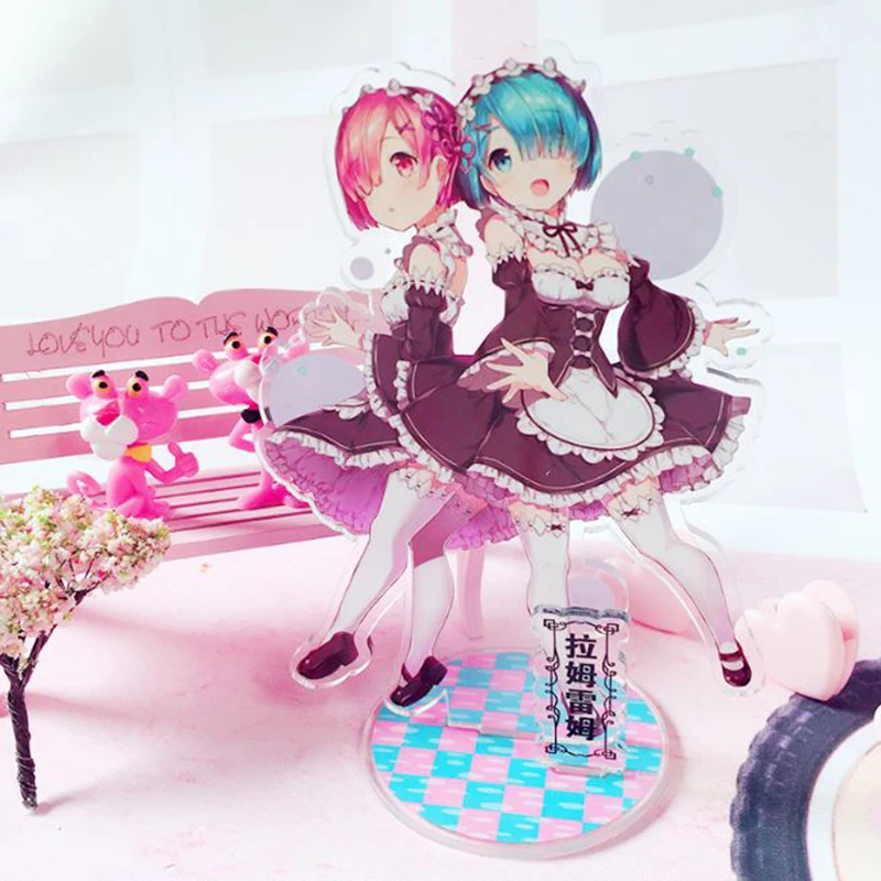 

1 Pc New Anime Life in a different world from zero Acrylic Stand Model Toys rem lam Action Figure Pendant toy gift