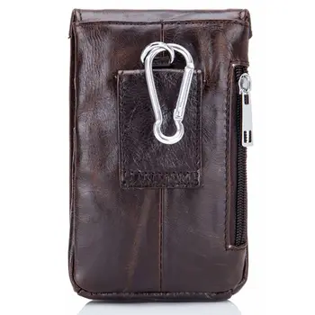 

Genuine Leather Waist Packs Fanny Pack Men Cigarette Purse Male Waist Belt Bag Casual Mobile Phone Bags