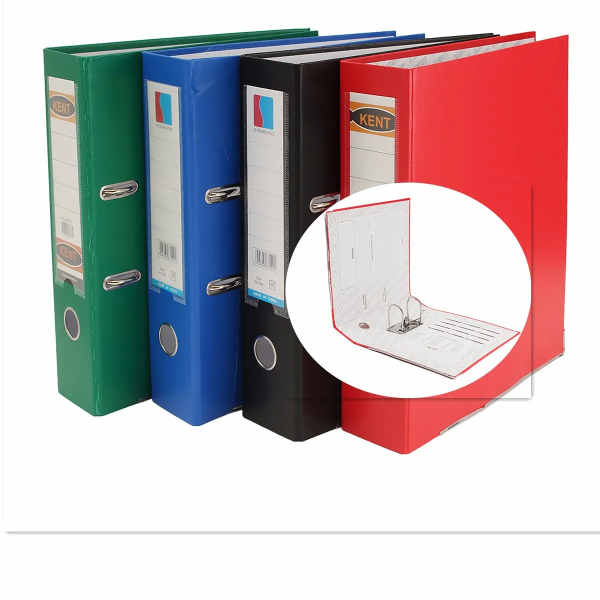 

1pc A4 Large Lever Arch File Folder with Ring Binder Metal Finger Pull Documents Clip Filing Folder For Office School Supplies