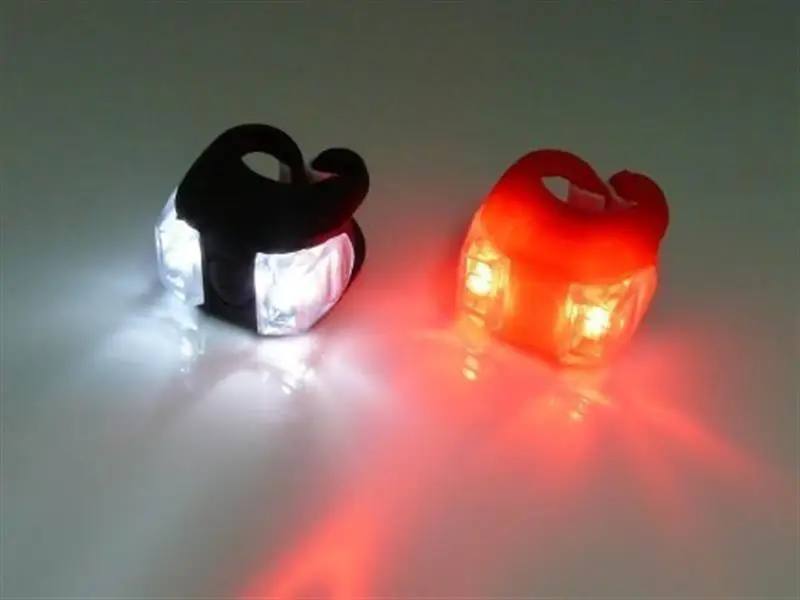 

1 Pair LED Bicycle Light VERY BRIGHT BIKE LED LIGHT mount at fork handlebar seat post Red and White FROG LIGHT