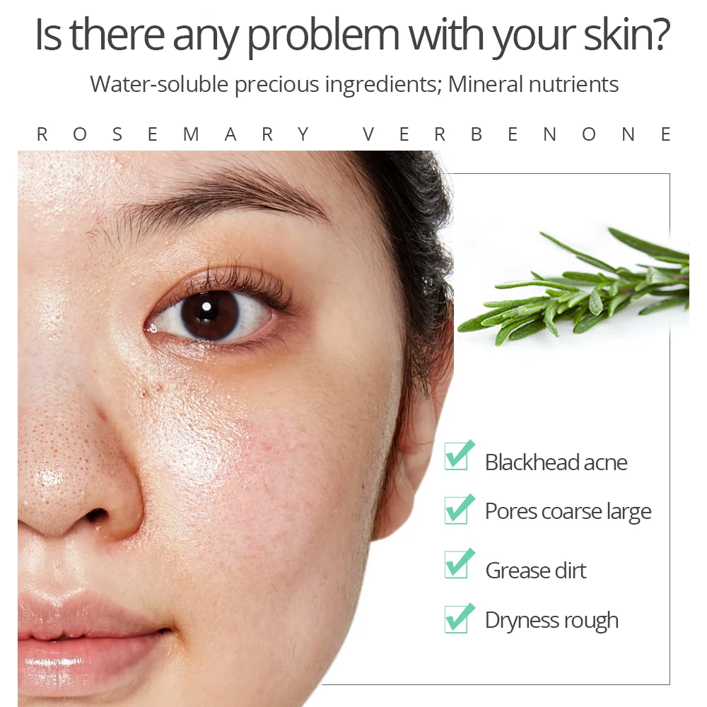 VIBRANT GLAMOUR Face Mask Blackhead Acne Remove Deep Cleaning Whitening Moisturizing Facial Mask Verbenone Rosemary Condensation 2