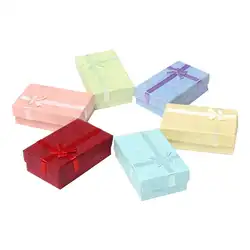 6 шт оберточная бумага бантом элегантные ювелирные изделия Подарочные коробочки для украшений упаковочные коробки для серьги браслеты