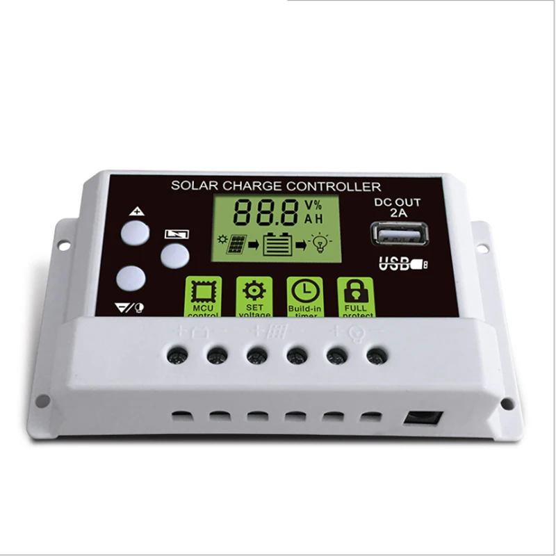 

New LCD PWM USB Solar Panel Battery Regulator Charge Controller 12/24V Dual mosfet Reverse current protection Regulator