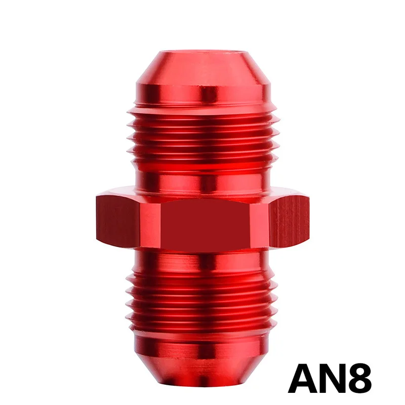 Злые энергии прямой AN3 AN4 AN6 AN8 AN10 AN12 AN16 штекер к вспышке Union адаптер азотного масла шланг Конец фитинг адаптер Красный