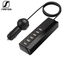 SeenDa 6 портов USB Автомобильное зарядное устройство 65 Вт 13A автомобильное зарядное устройство для телефона для iPhone samsung планшета автомобильное зарядное устройство адаптер быстрое зарядное устройство для телефона в автомобиле