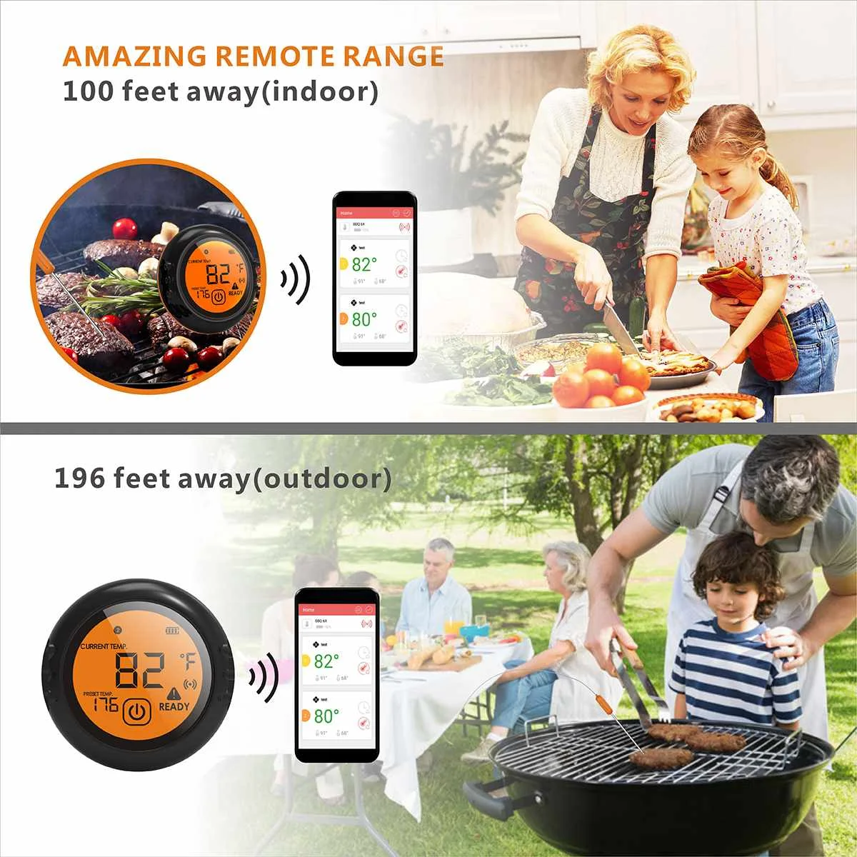 

With 6 Probes Digital Wireless BBQ Thermometer bluetooth Control Food Cooking Timer Oven Meat Grill Thermometer Kitchen Tool