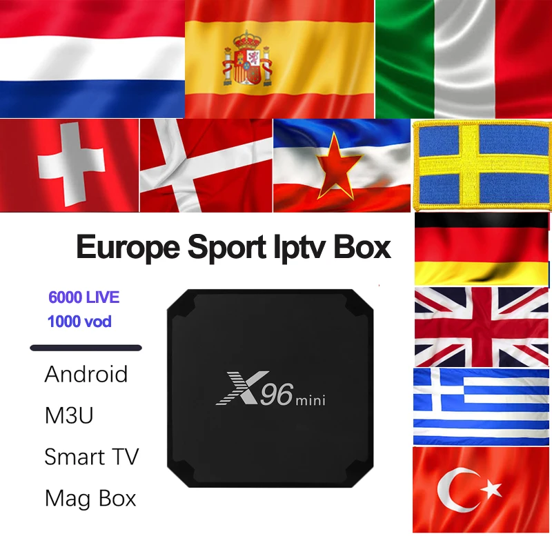 

Iptv Spain Italia Portugal Europe X96mini Android 7.1 tv box Italy France Germany UK Dutch Swiss Nordic x96 mini Media player