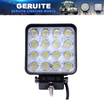 

6Pcs 48W LED Spotlight Square Car Lights For Truck SUV Boating Hunting Fishing IP67 Waterproof Work Light Cars LED SpotLights