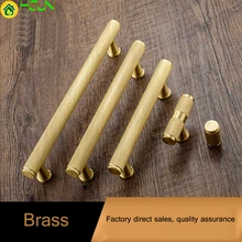 1 PC Gold Knurled/Textured simple kitchen cabinet knobs and handles Drawer Pulls Bedroom Knobs Brass T Bar Cabinet Hardware