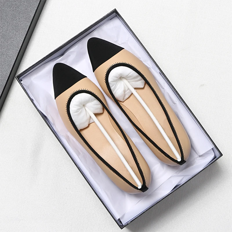 

Classic Mixed Color Sheepskin Soft Genuine Leather Pointed Toe Shallow Slip on Luxury High Quality Women Shoes Pumps