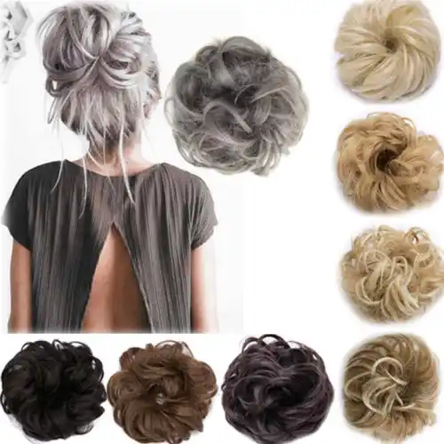 Fashion Natural Curly Messy Bun Hair Piece Scrunchie New Natural