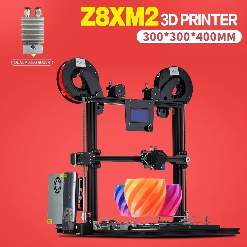 

ZONESTAR 2018 Newest Upgrade Large Size One / Two / Three Extruder 3D Printer Bed Auto Level Full Metal Aluminum Frame DIY Kit