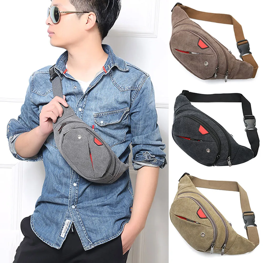 

Mountaineering Shoulder Sports Mini Solid Belt Casual Chest Bag Canvas Handbag Men Women Mobile Phone Waist Pack Travelling