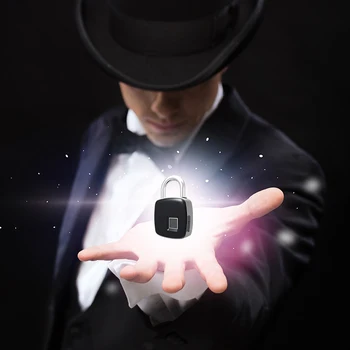 

Fingerprint Padlock Smart Fingerprint Lock IP66 Waterproof Dustproof Design Keyless Anti-theft Padlock Suitcase Door Lock