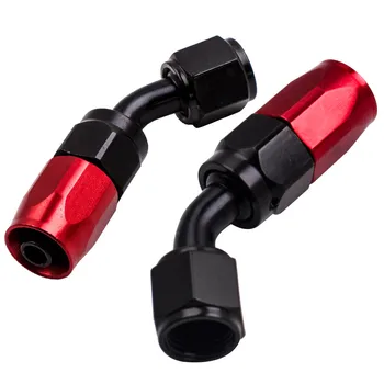 

Pair Performance 6-AN 45 degree Black Car Swivel Oil Fuel Line Hose End Fitting sale