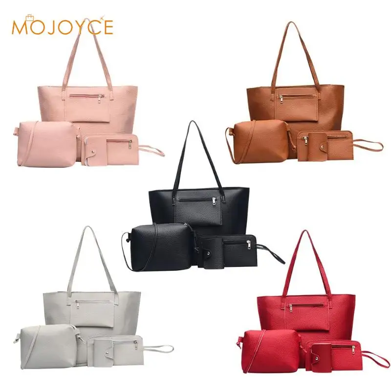 الفاخرة سيدة يد 4 قطعة/المجموعة مركب أكياس مجموعة النساء الكتف Crossbody حقيبة مخلب اليد حامل بطاقة مركب أكياس للسيدات
