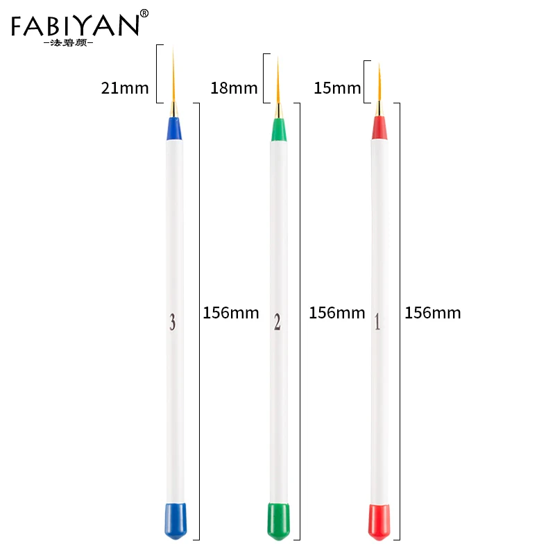 Wholesale 3pcs Tiny Tips Paint Liner Drawing Painting Pen Brush Acrylic Nail Art Manicure Detailed Design Tool Set 6