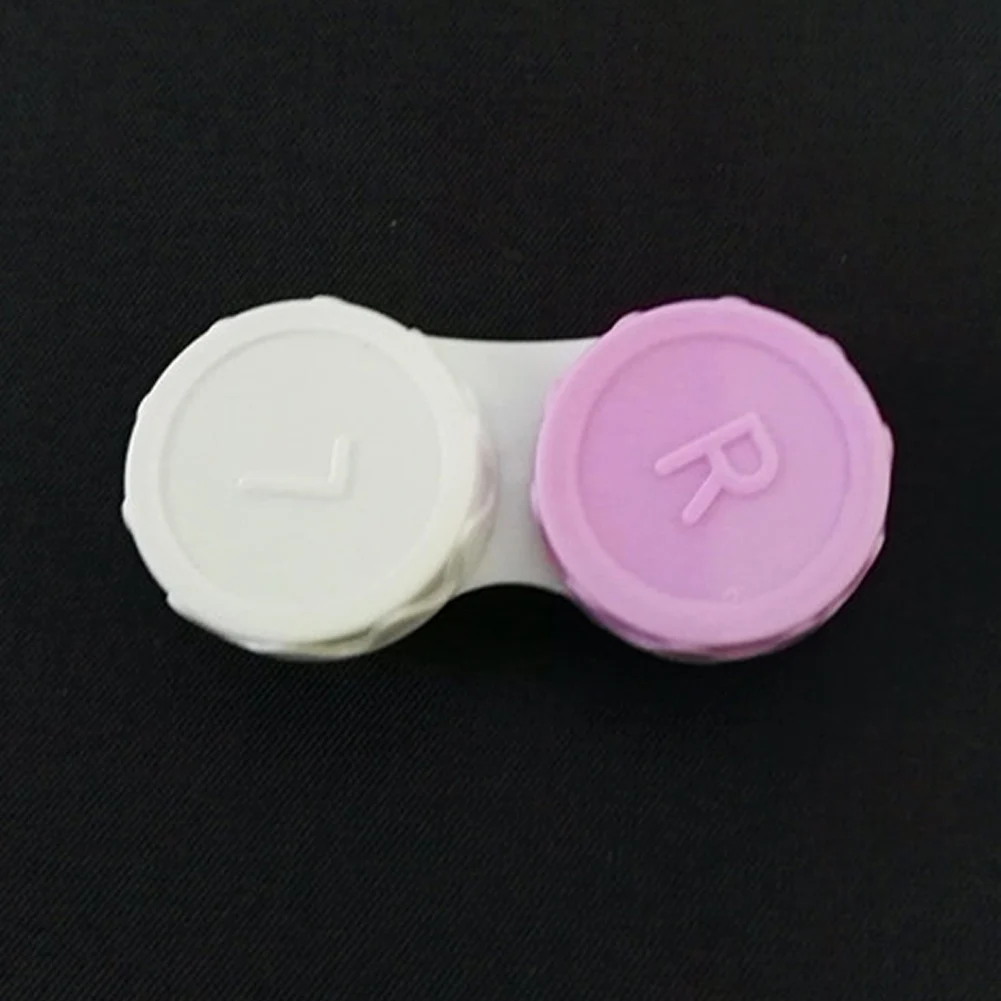 

2PCS Holder Container Labelled Eyes Care Contact Lens Cases Eyewear Accessory Plastic Travel Portable Soaking Box RFID Blocking