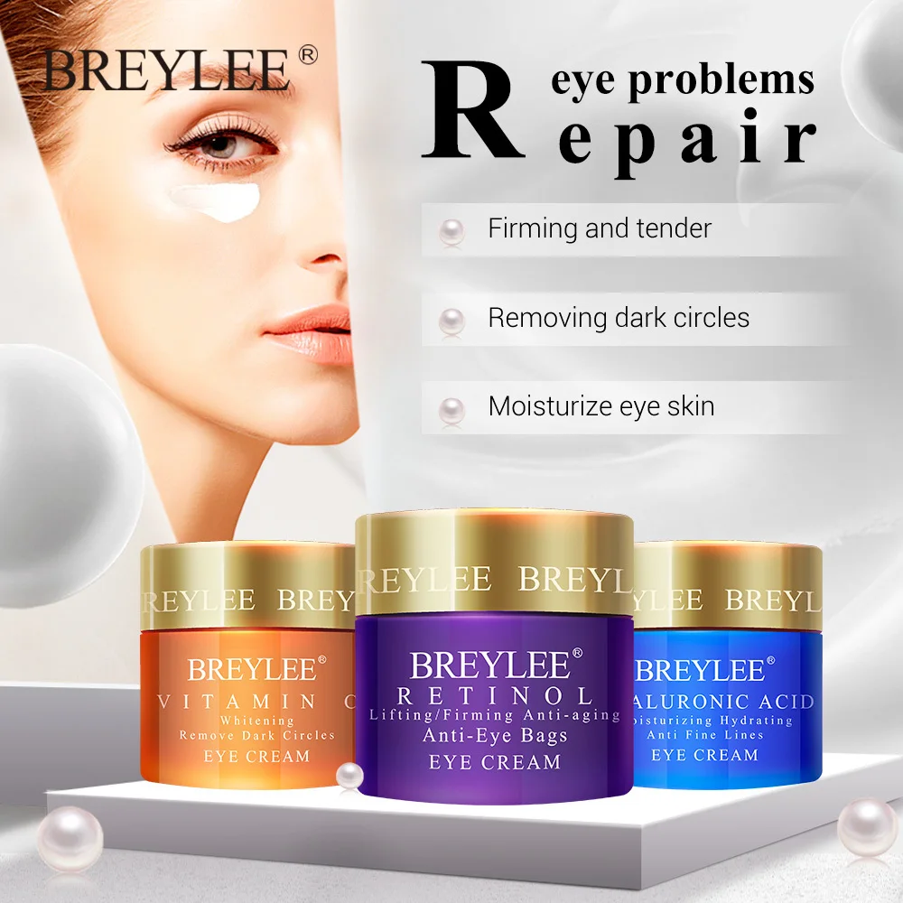

BREYLEE Eye Cream Eyes Serum Hyaluronic Acid Moisturizing Ageless Retinol Anti Wrinkle Firming Vitamin C Whitening Skin Care 20g