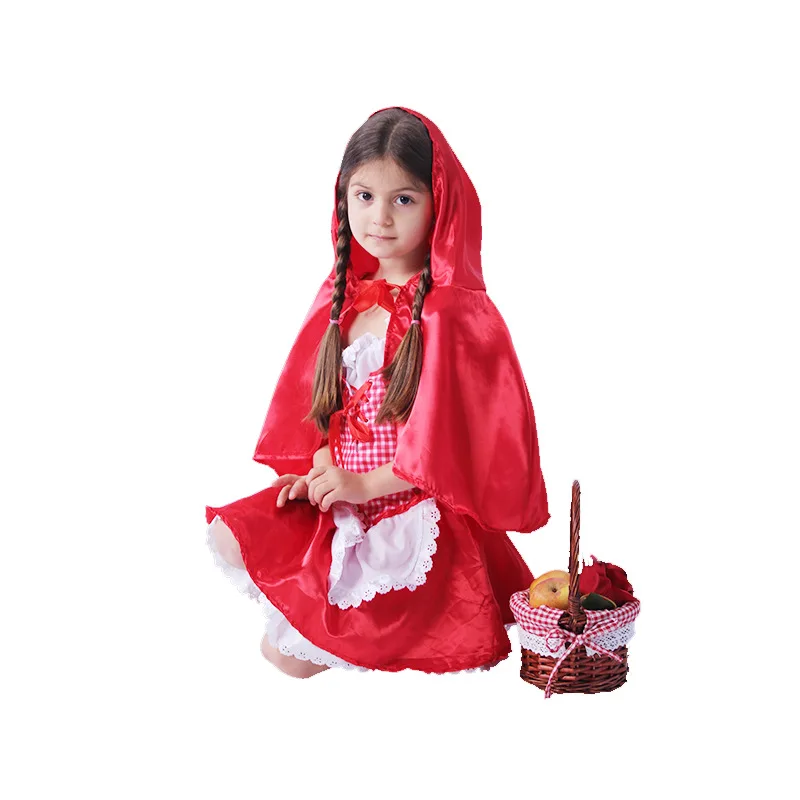 

Little Red Riding Hood Costume Cosplay Girls For Kids With Cloak Halloween Little Red Riding Hood Dress Suit