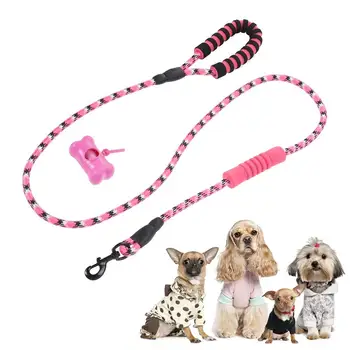 

Reflective Polyester Leashes for Dogs Walk and Control Dog Belt Pet Dog Traction Rope with Waste Bags Dispenser for Pets Puppy