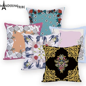 

Pillow Cover Flower for Sofa Seat Chair Decorative Interesting Things Throw Pillows Botanical Pillow Decoration Cheap