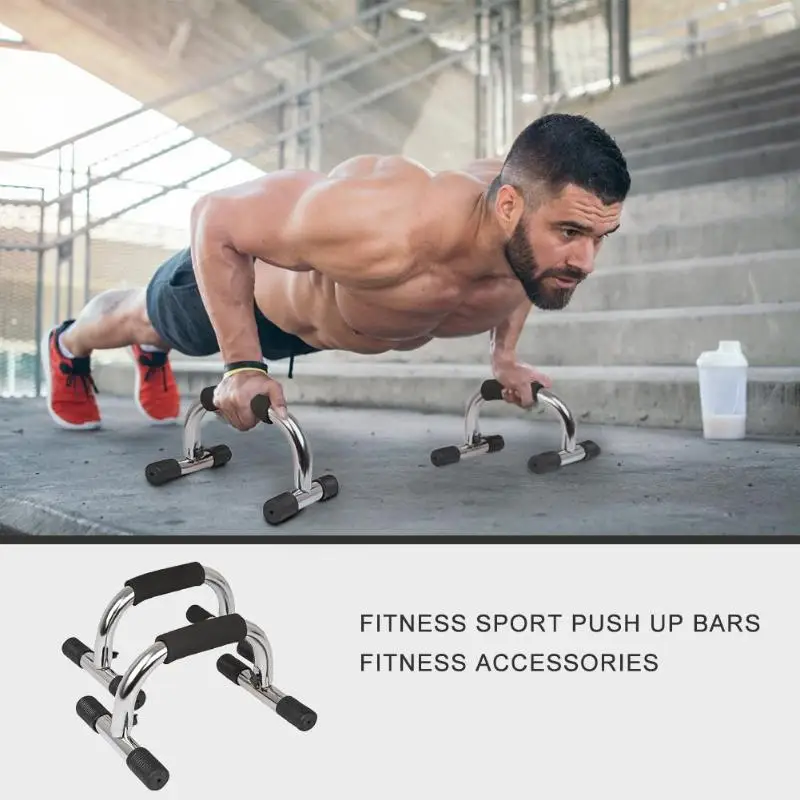 

1 Pair Chromed Push Up Bar with Foam Handle for Arm Fitness Chest Training Push-up support Outdoor Indoor Fitness shaping Tool