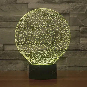 

Advertising creative gifts lights touch LED Lamp Circle digital 3D lights gradient visual lights 7 colors changing 3D lights