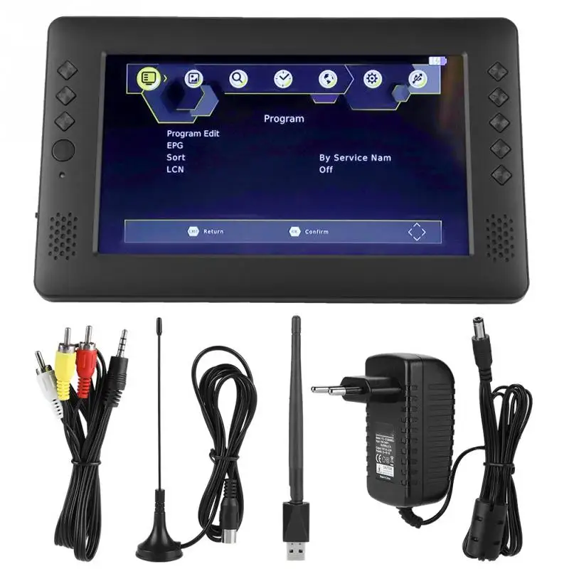 9'' DVB T/T2 Digital TV HD Player Portable Multi functional Television