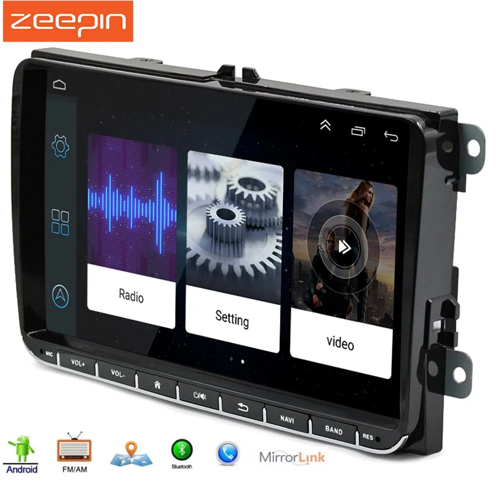 Zeepin Универсальный 9-дюймовый автомобильный DVD-плеер радио Android 6 0 2din сенсорный
